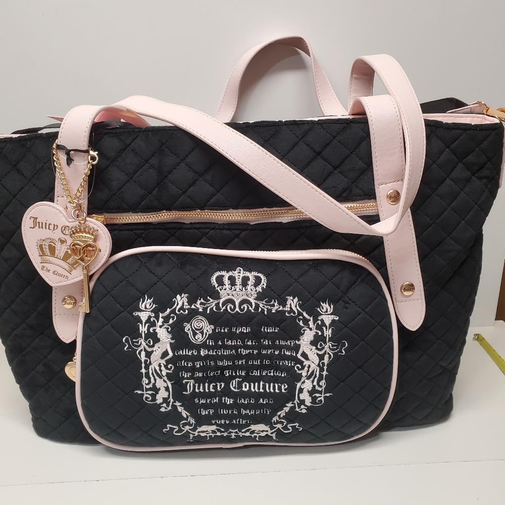 Juicy Couture Tale Weekender Travel / baby Bag - Liquorice